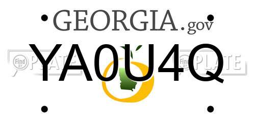 YA0U4Q Georgia License Plate