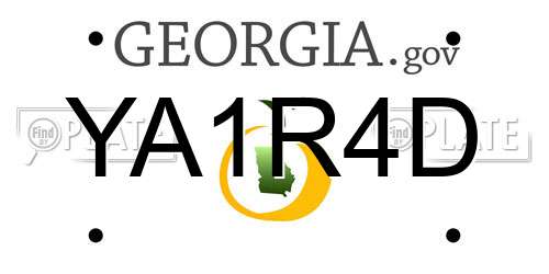 YA1R4D Georgia License Plate