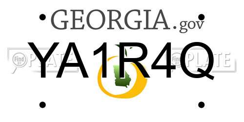 YA1R4Q Georgia License Plate