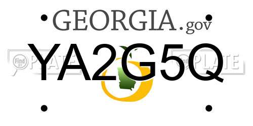 YA2G5Q Georgia License Plate