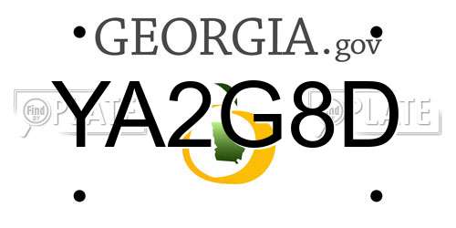 YA2G8D Georgia License Plate
