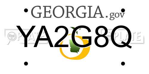 YA2G8Q Georgia License Plate