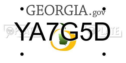 YA7G5D Georgia License Plate
