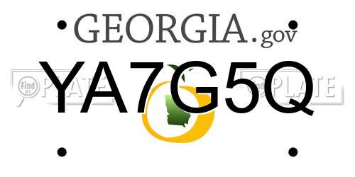YA7G5Q Georgia License Plate