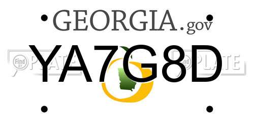 YA7G8D Georgia License Plate