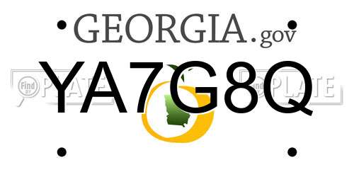 YA7G8Q Georgia License Plate