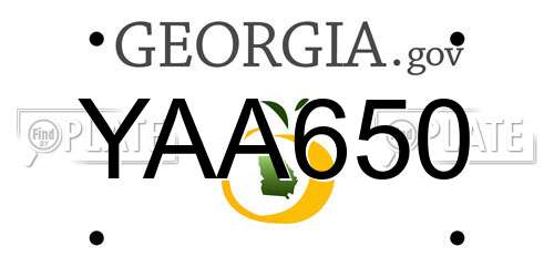 YAA650 Georgia License Plate