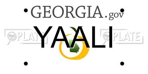 YAALI Georgia License Plate