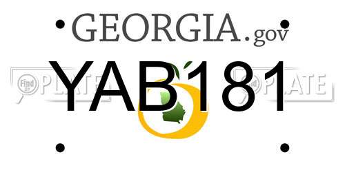 YAB181 Georgia License Plate