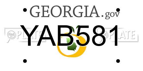 YAB581 Georgia License Plate