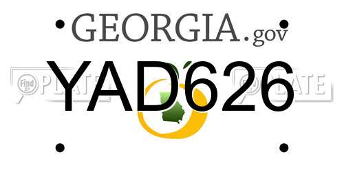 YAD626 Georgia License Plate