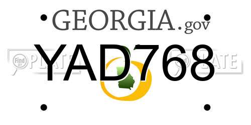 YAD768 Georgia License Plate