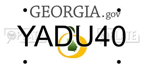 YADU40 Georgia License Plate