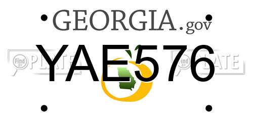YAE576 Georgia License Plate