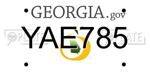 YAE785 Georgia License Plate