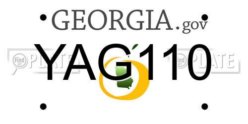 YAG110 Georgia License Plate