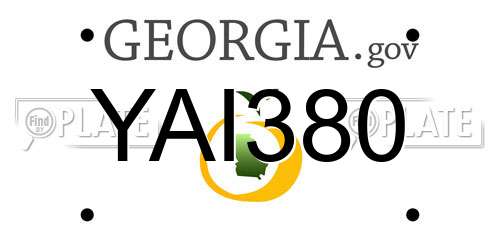 YAI380 Georgia License Plate