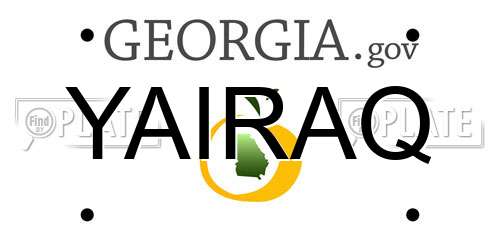 YAIRAQ Georgia License Plate