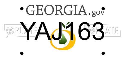 YAJ163 Georgia License Plate