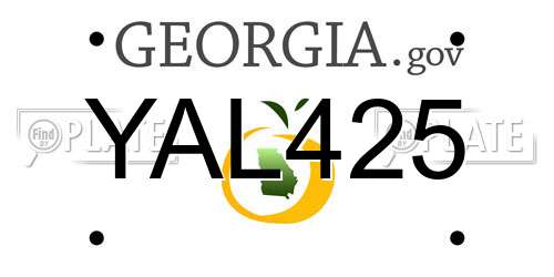 YAL425 Georgia License Plate