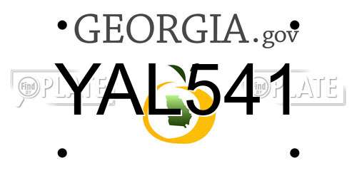 YAL541 Georgia License Plate