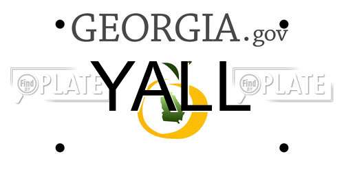 YALL Georgia License Plate
