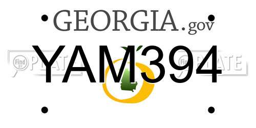 YAM394 Georgia License Plate