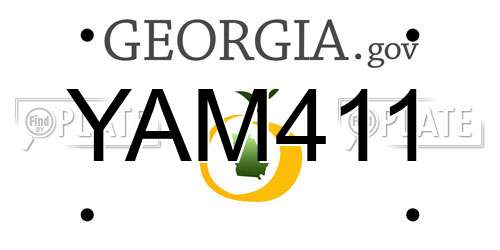 YAM411 Georgia License Plate