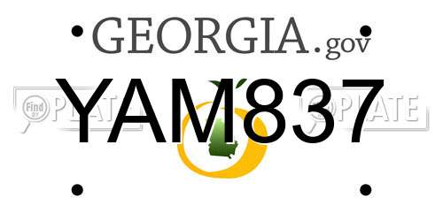 YAM837 Georgia License Plate