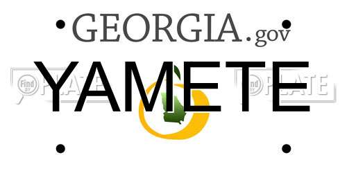 YAMETE Georgia License Plate