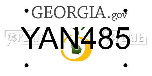 YAN485 Georgia License Plate