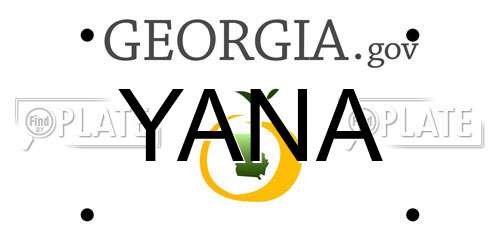 YANA Georgia License Plate