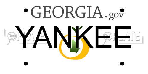 YANKEE Georgia License Plate