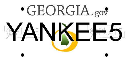 YANKEE5 Georgia License Plate