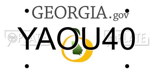 YAOU40 Georgia License Plate
