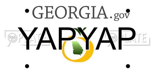 YAPYAP Georgia License Plate