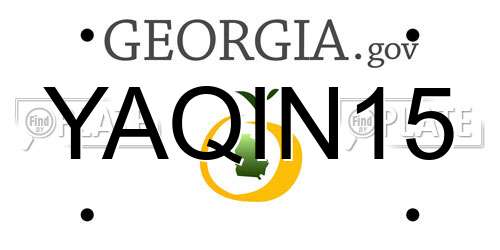 YAQIN15 Georgia License Plate