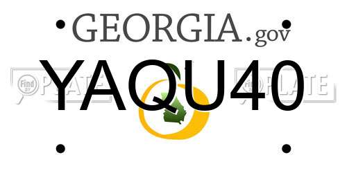 YAQU40 Georgia License Plate