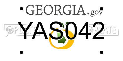 YAS042 Georgia License Plate