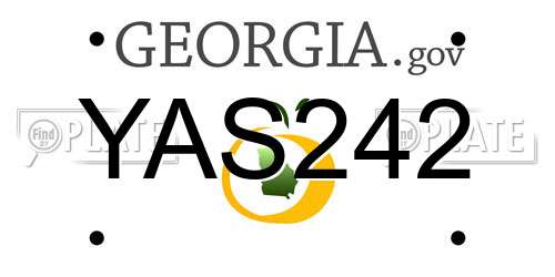 YAS242 Georgia License Plate