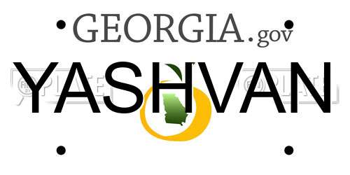 YASHVAN Georgia License Plate