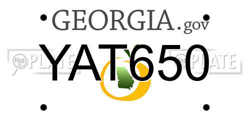 YAT650 Georgia License Plate