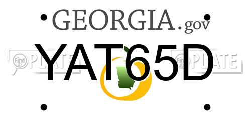 YAT65D Georgia License Plate