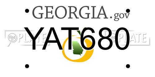 YAT680 Georgia License Plate