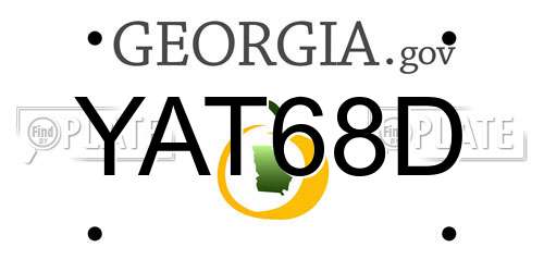 YAT68D Georgia License Plate