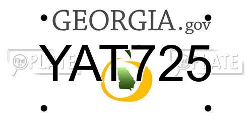 YAT725 Georgia License Plate