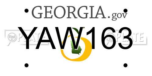 YAW163 Georgia License Plate