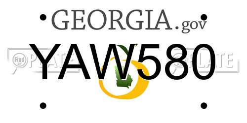 YAW580 Georgia License Plate