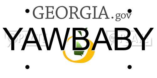 YAWBABY Georgia License Plate