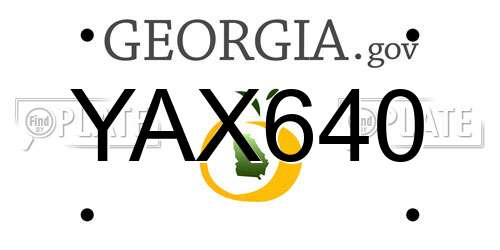 YAX640 Georgia License Plate